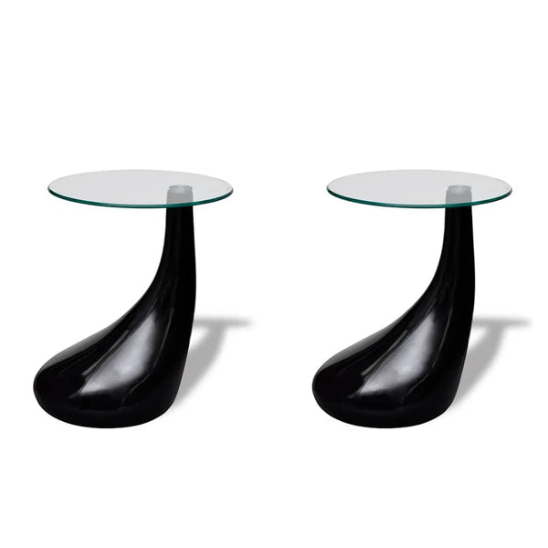 Couchtische, 2er-Set, Schwarz Hochglanz