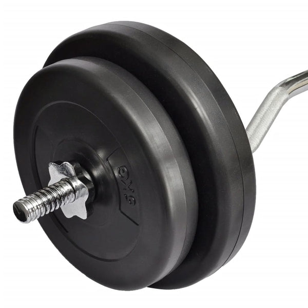30 kg Hantelset mit Curlstange