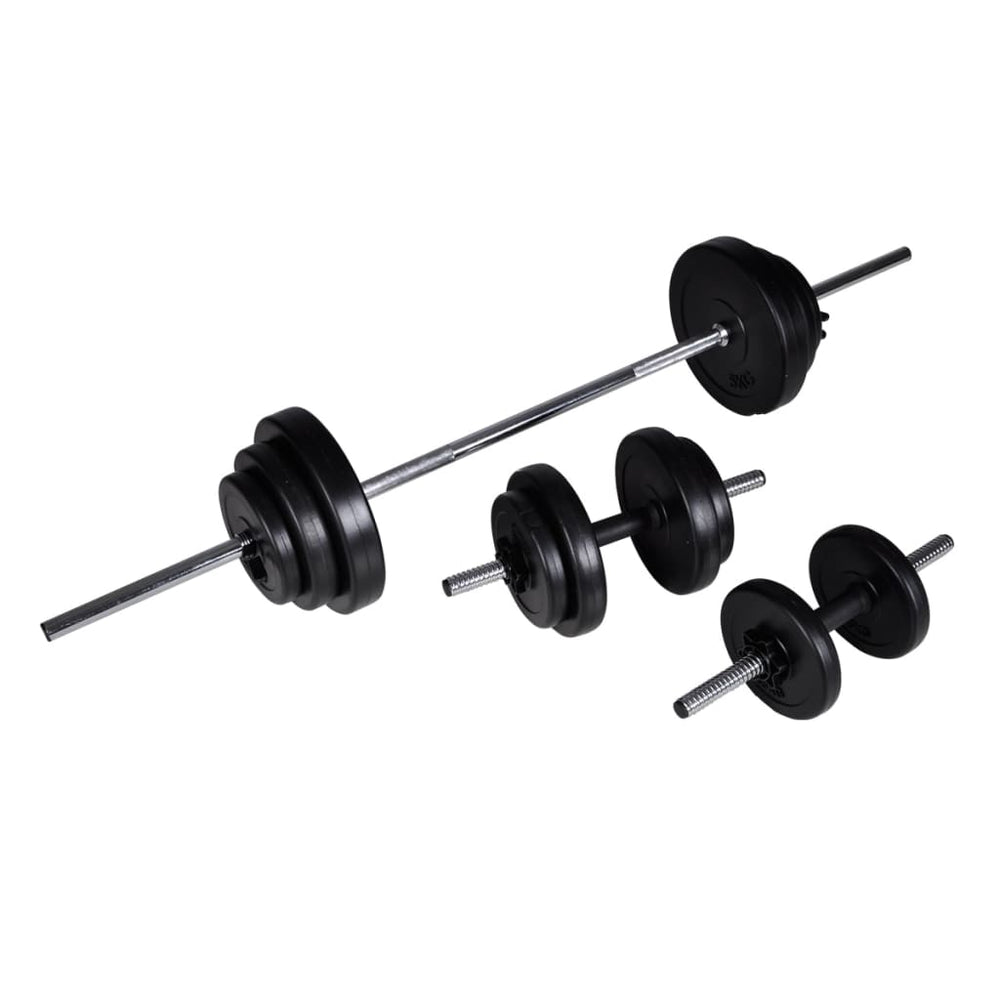 vidaXL Ensemble barre longue + 2 haltères 30,5 kg
