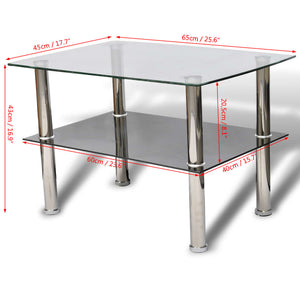 Couchtisch Glas mit Ablage