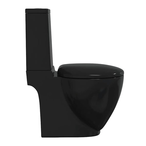 Keramik-Toilette Abgang Horizontal Schwarz