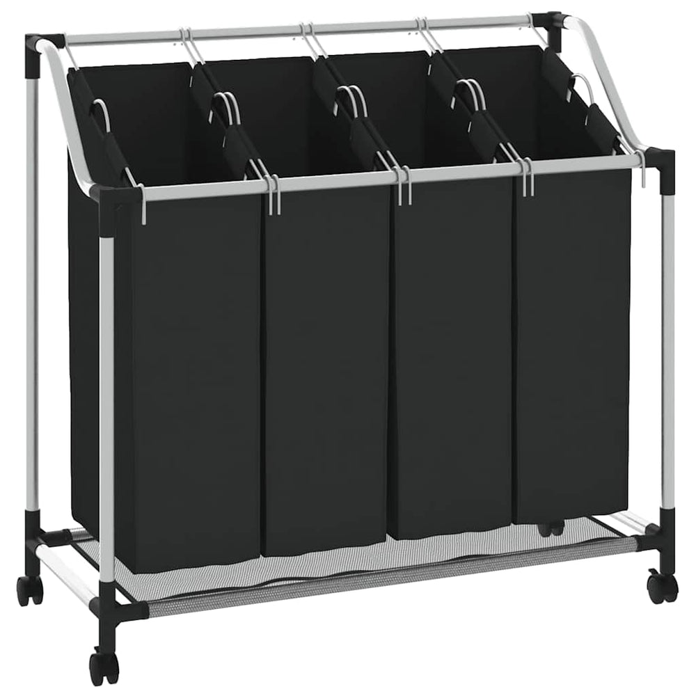 4 Fächer Schwarz Wäschesortierer
