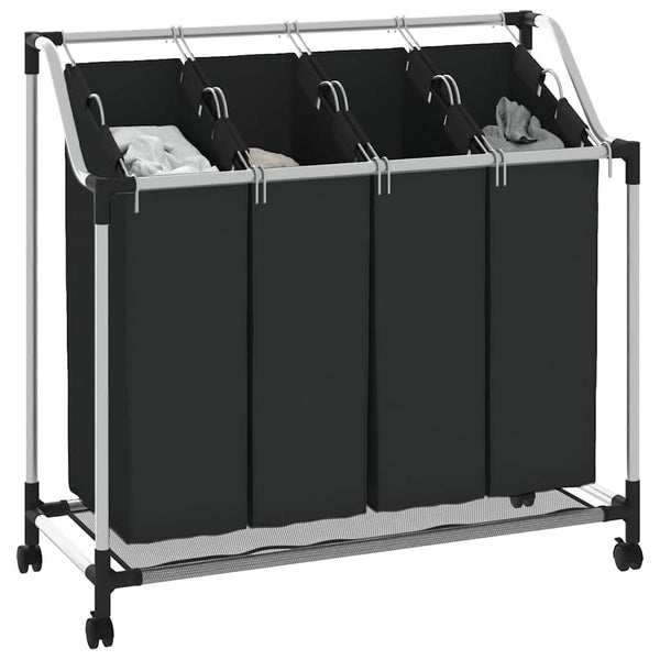 4 Fächer Schwarz Wäschesortierer