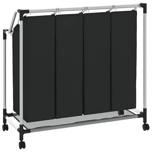 Wäschesortierer Schwarz 4 Fächer