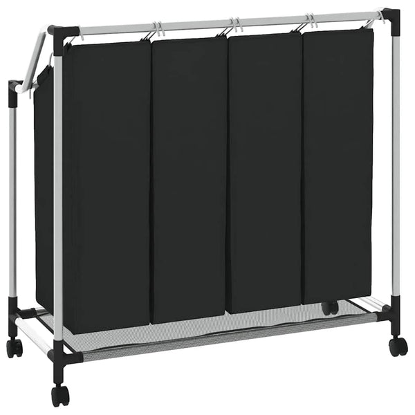 Wäschesortierer Schwarz 4 Fächer