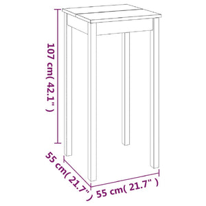 Schwarzer Bartisch, 55x55x107 cm