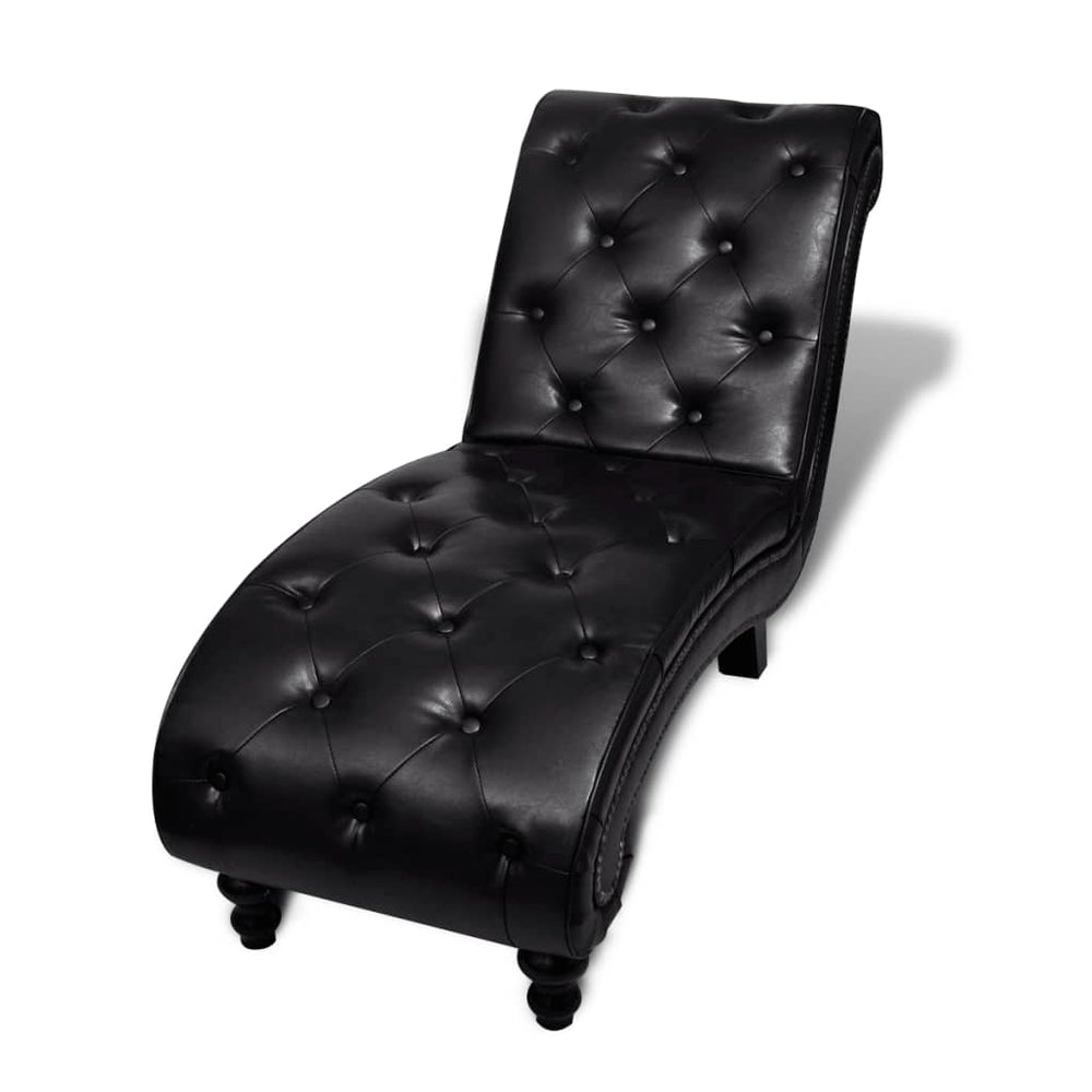 Braune Chaiselongue aus Kunstleder