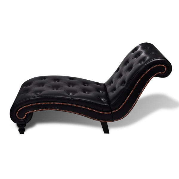 Braune Chaiselongue aus Kunstleder