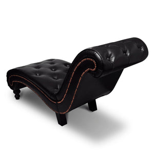 Braune Chaiselongue aus Kunstleder