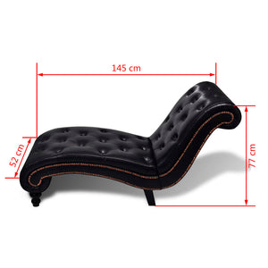 Braune Chaiselongue aus Kunstleder