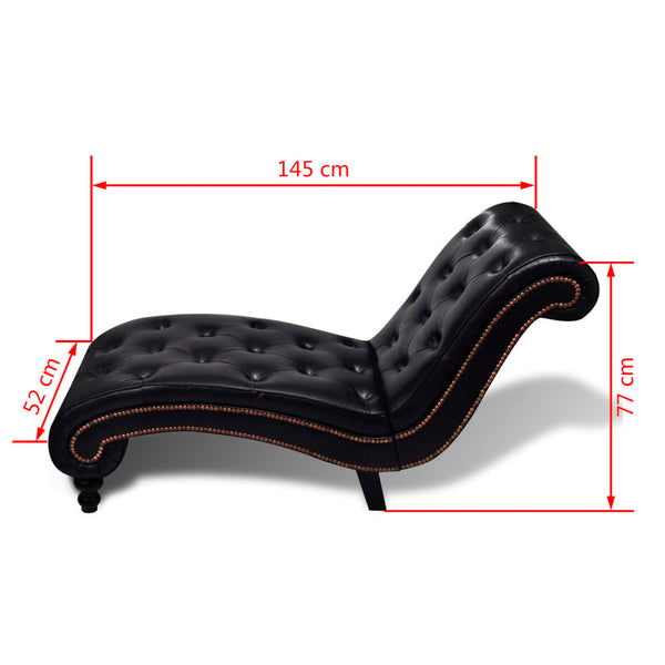 Braune Chaiselongue aus Kunstleder
