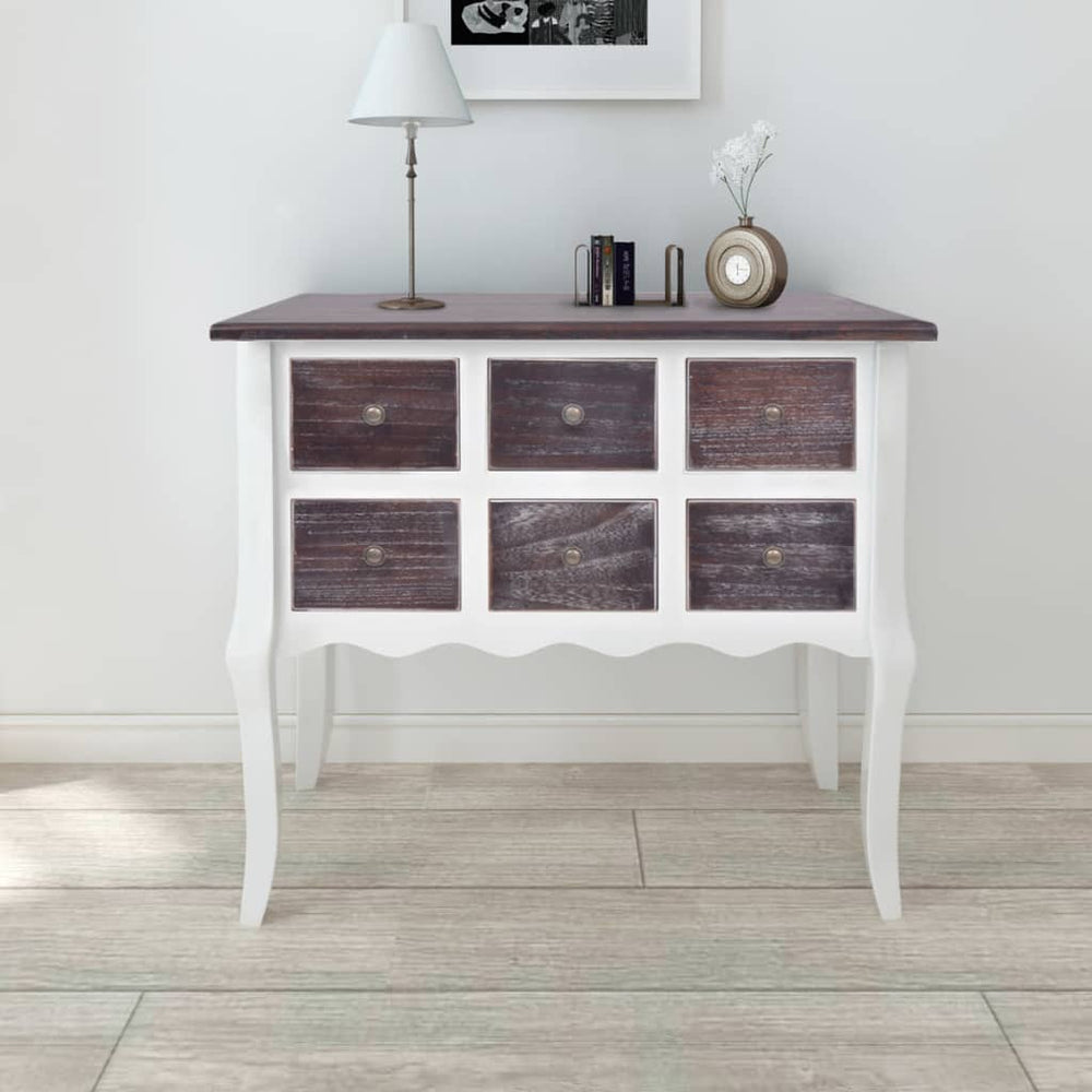 Konsolenschrank Holz mit 6 Schubladen