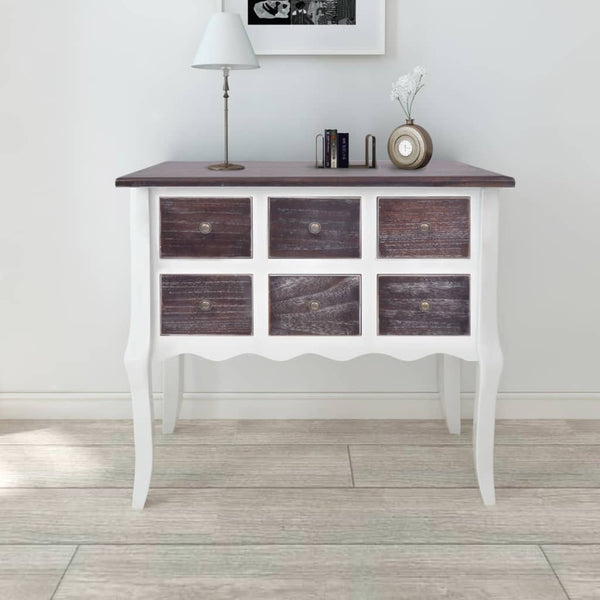 Konsolenschrank Holz mit 6 Schubladen