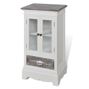 vidaXL Armoire 2 portes 1 tiroir Blanc MDF