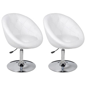 2er Set Cocktailsessel Weiß Kunstleder