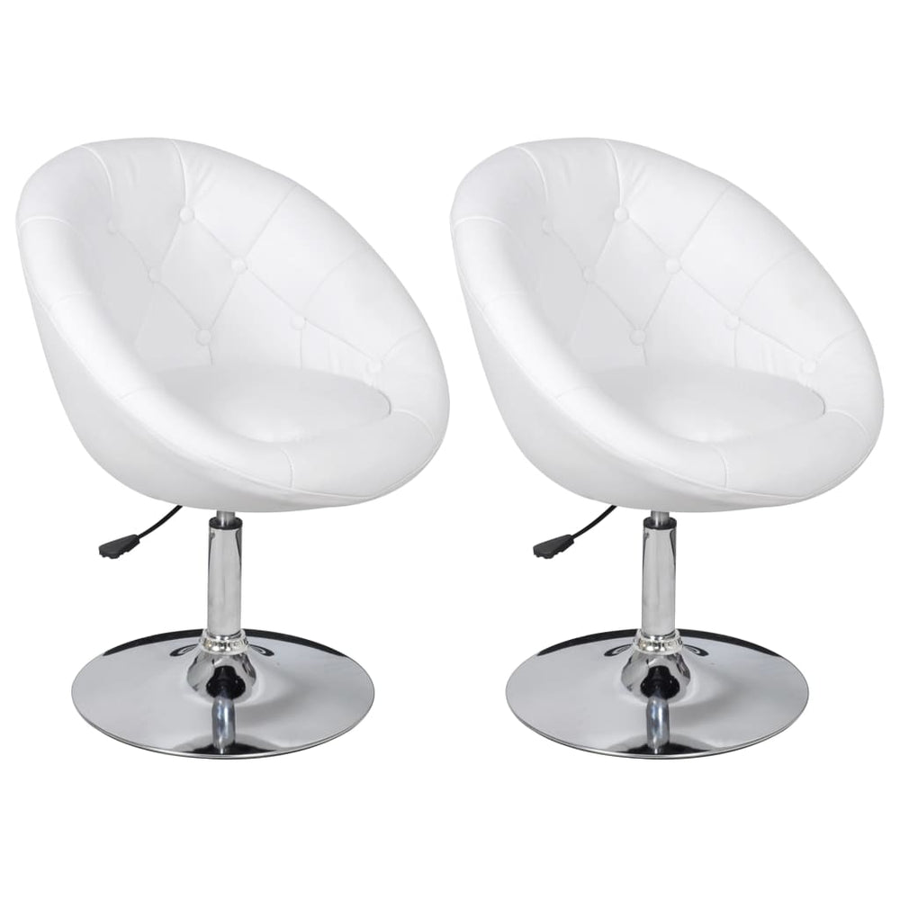 vidaXL Cocktail Armchairs 2 pcs White Faux Leather