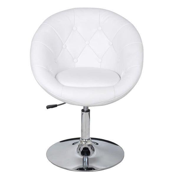 2er Set Cocktailsessel Weiß Kunstleder