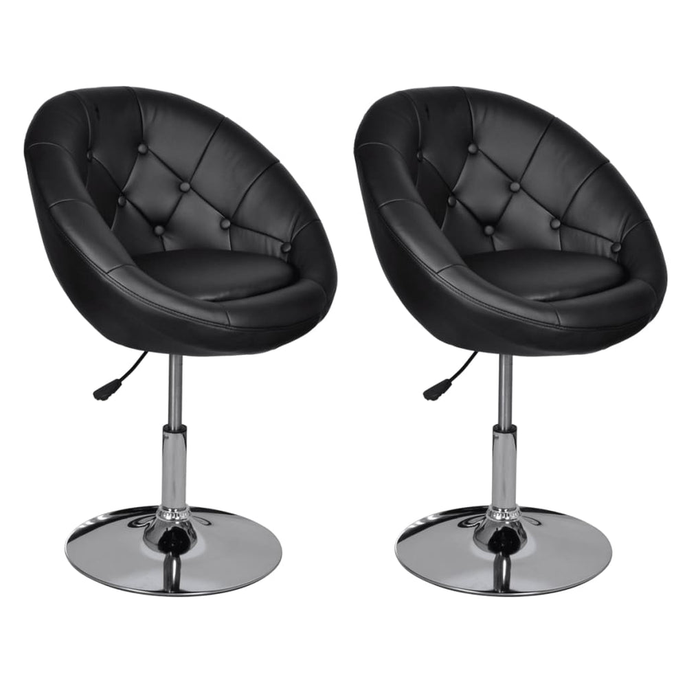Cocktailsessel 2er Set Schwarz Kunstleder