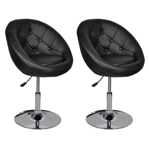Cocktailsessel 2er Set Schwarz Kunstleder