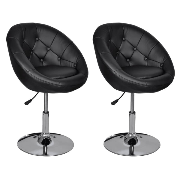 Cocktailsessel 2er Set Schwarz Kunstleder