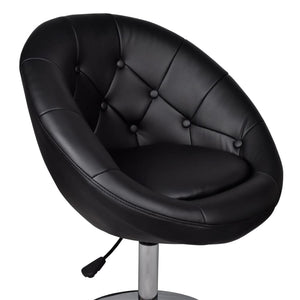 Cocktailsessel 2er Set Schwarz Kunstleder