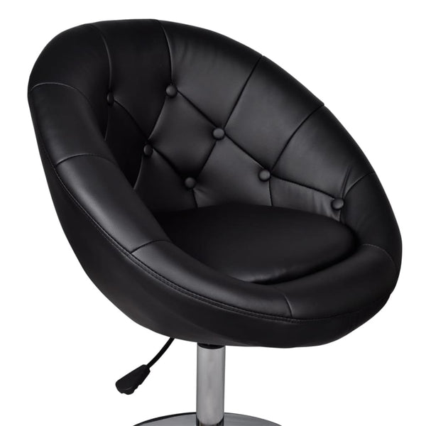 Cocktailsessel 2er Set Schwarz Kunstleder