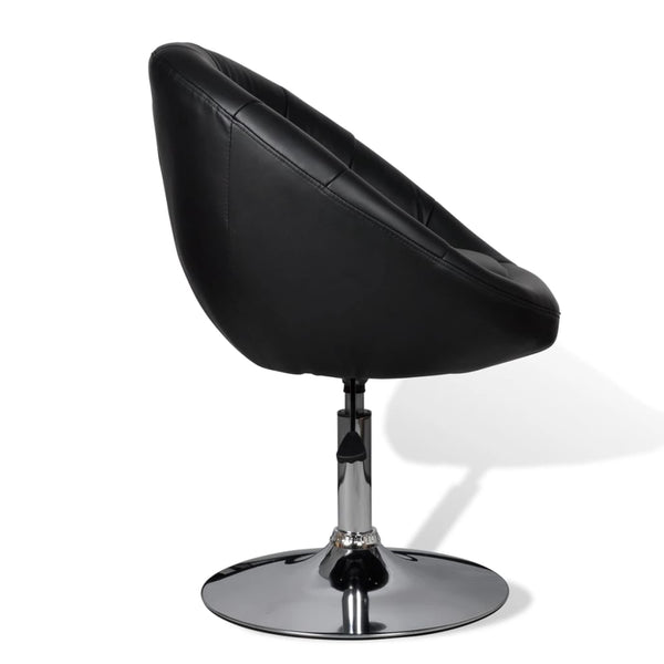Cocktailsessel 2er Set Schwarz Kunstleder