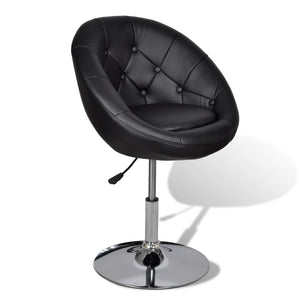 Cocktailsessel 2er Set Schwarz Kunstleder