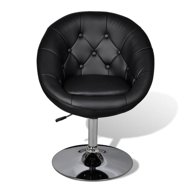 Cocktailsessel 2er Set Schwarz Kunstleder