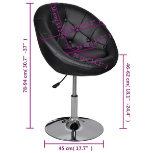 Cocktailsessel 2er Set Schwarz Kunstleder
