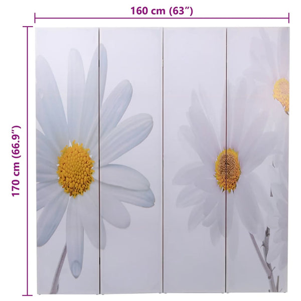 Faltbarer Raumteiler Blume 160x170 cm