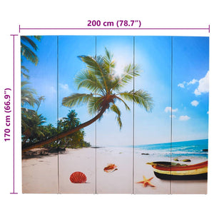 Klappbarer Raumteiler Strand 200x170 cm