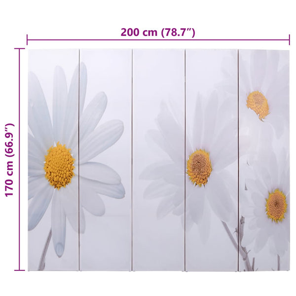 Blumen Raumteiler, Klappbar, 200x170 cm