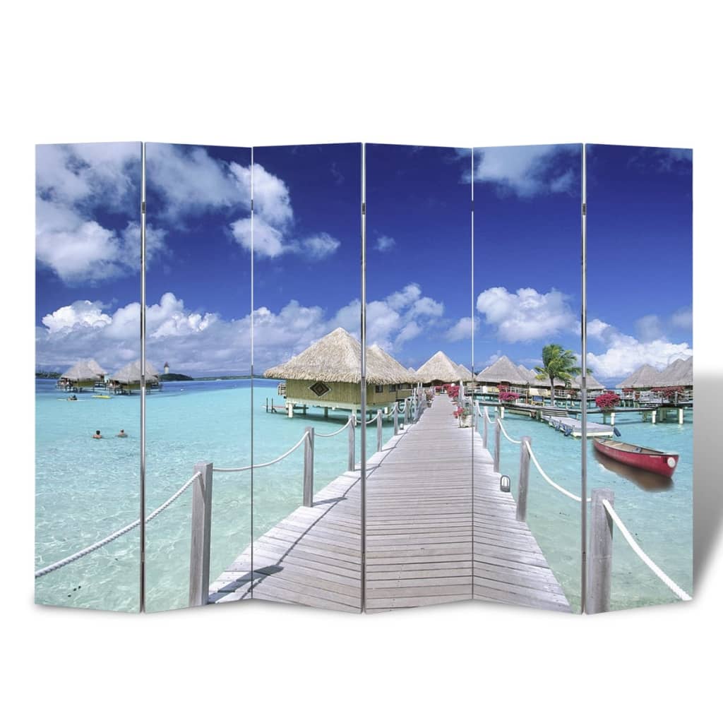 Klappbarer Raumteiler Strand 217x170 cm