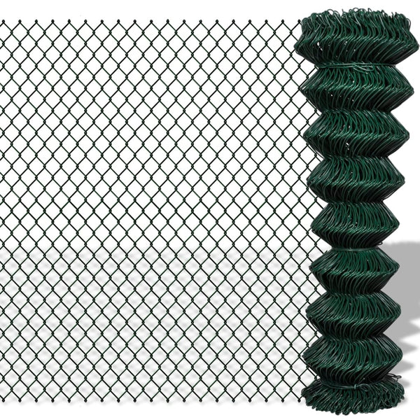 Maschendrahtzaun Stahl 1,5x15 m Grün