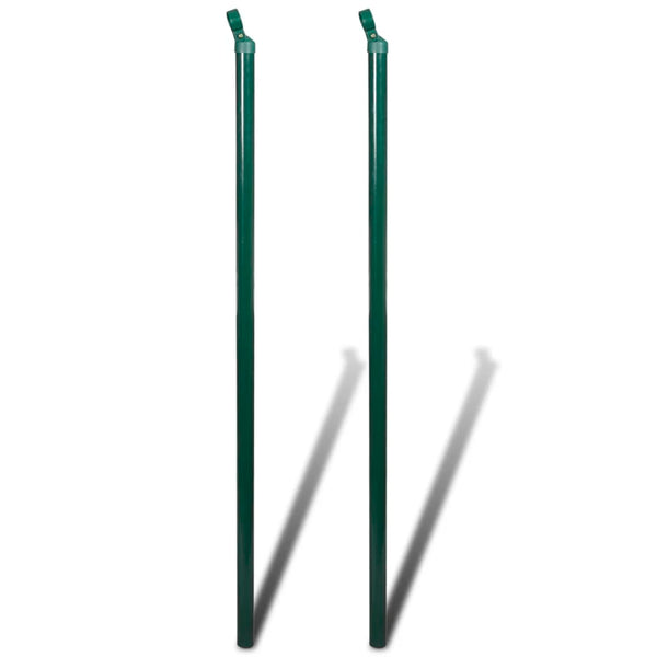 Maschendrahtzaun mit Pfosten Stahl 1,25x15 m Grün