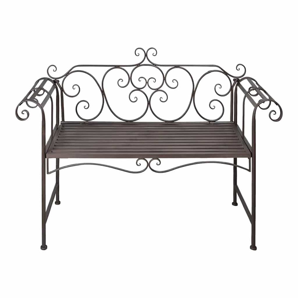 Gartenbank Stahl Antik Braun 132cm