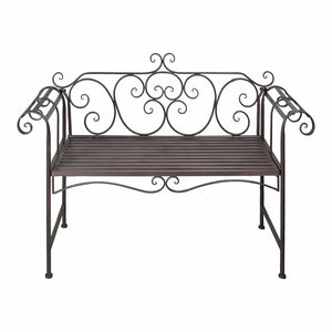 Gartenbank Stahl Antik Braun 132cm