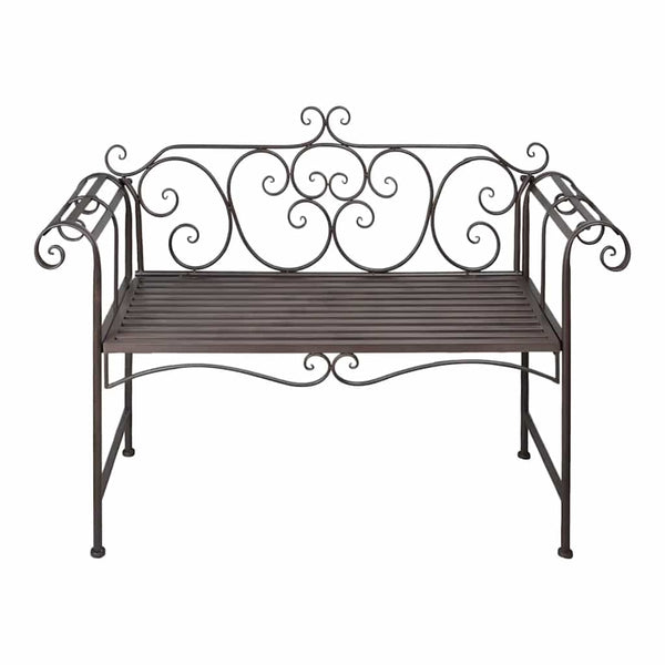Gartenbank Stahl Antik Braun 132cm
