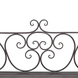 Gartenbank Stahl Antik Braun 132cm