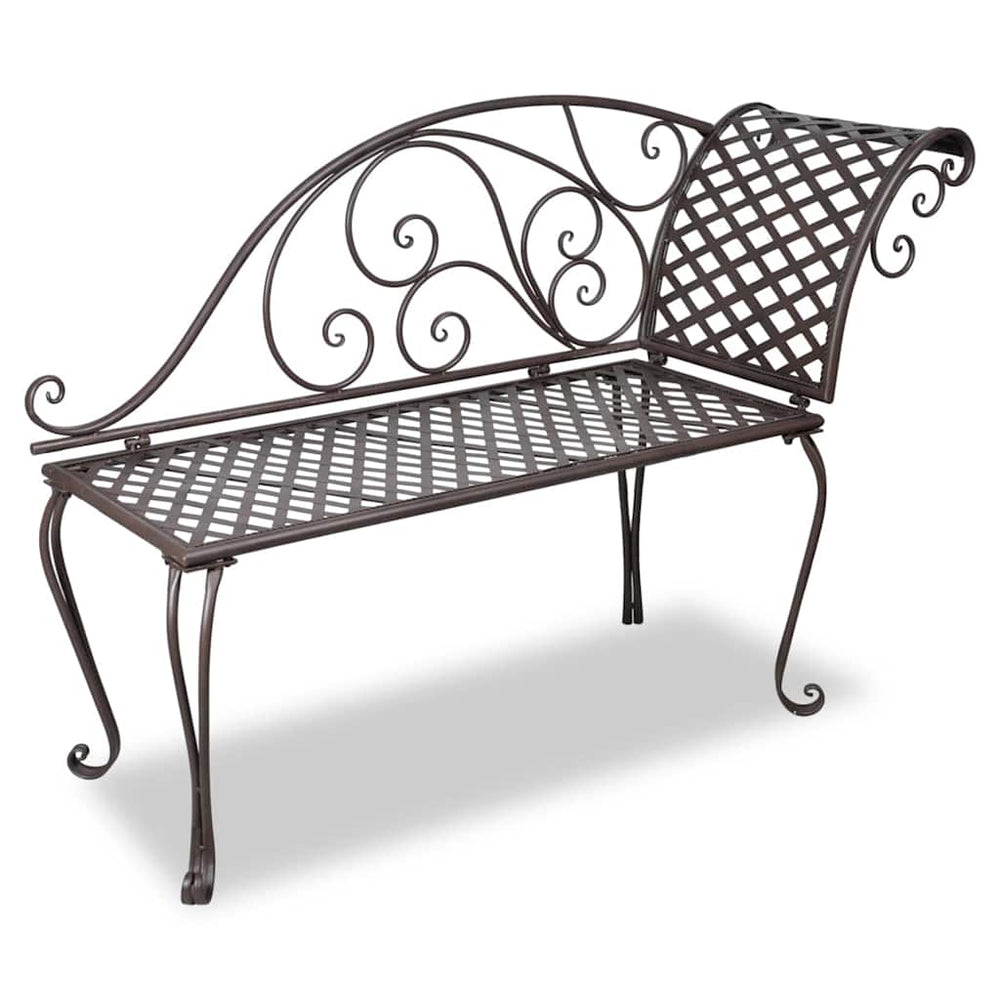 Garten Chaiselongue Stahl Antik Braun 128cm
