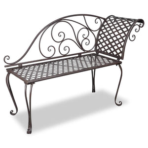 Garten Chaiselongue Stahl Antik Braun 128cm