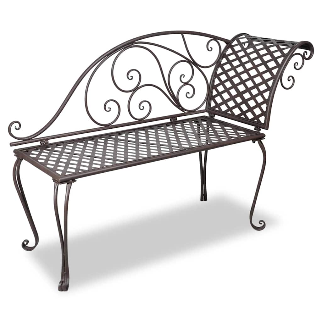 Garten Chaiselongue Stahl Antik Braun 128cm