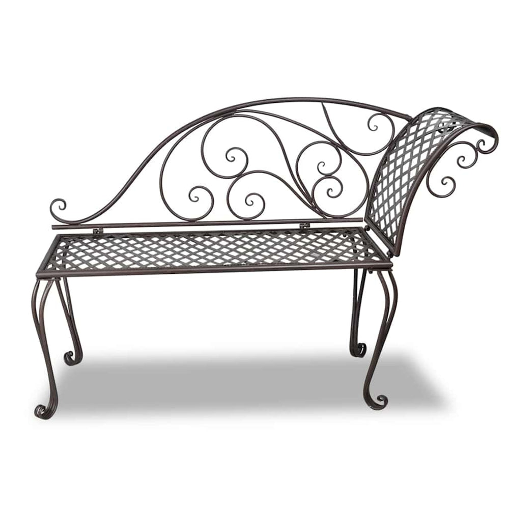 Garten Chaiselongue Stahl Antik Braun 128cm