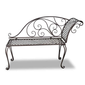 Garten Chaiselongue Stahl Antik Braun 128cm