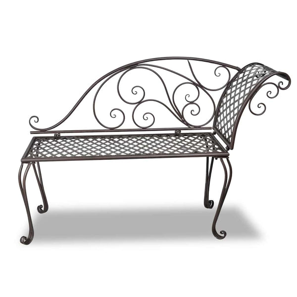 Garten Chaiselongue Stahl Antik Braun 128cm