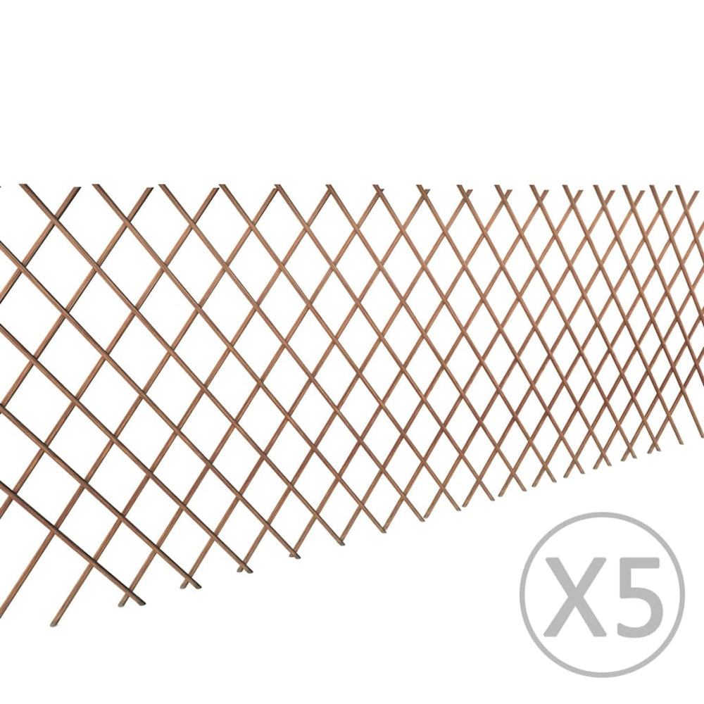 vidaXL Willow Fence 5 pcs. 180x90 cm