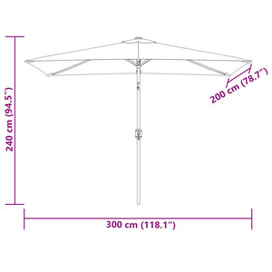Rechteckiger Sonnenschirm Sandweiß 200x300 cm
