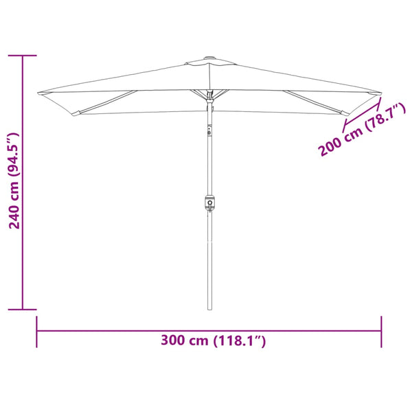 Rechteckiger Sonnenschirm Sandweiß 200x300 cm