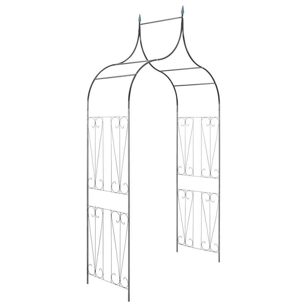 vidaXL Arche de jardin avec pointes décoratives Vert foncé